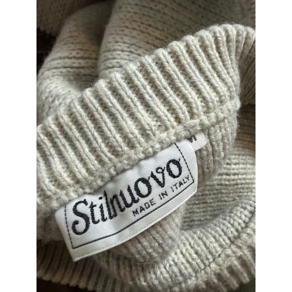 Stilnuovo Italy Mens Wool Blend Southwestern Tribal Knit Sweater Aztec euro LG